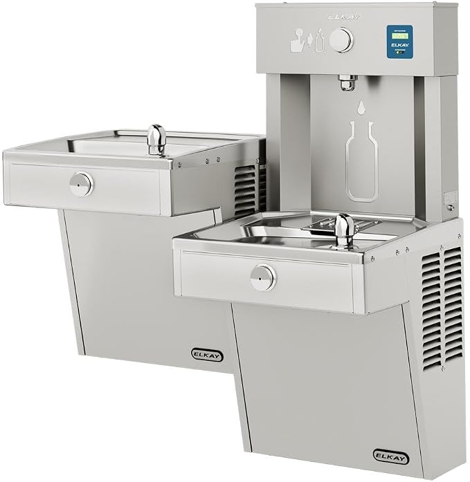 Elkay ezH2O Bottle Filling Station &, Bi-Level Cooler Filtered Non-Refrigerated Stainless