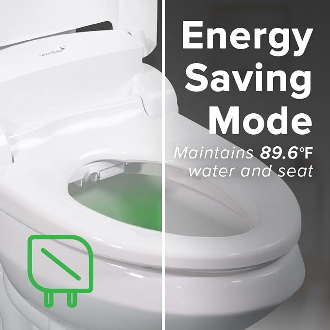 SmartBidet® SB-2000 Smart Bidet Electric Bidet Toilet Seat with Heated Seat, Warm Water, Air Dryer – Side Control Panel, Elongated