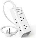 Addtam Flat Plug Power Strip with 6 Outlet Extender, 3 FT Extension Cord Flat Wall Plug with Multiple Outlets, No Surge Protector for Cruise Ship, Travel, Dorm, Home Office, Cruise Essentials, White