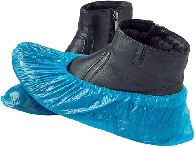 Shoe Covers Disposable 1000 PCS (500 Pairs) Reusable Boot Covers Waterproof, Durable for Real Estate, Travel, Construction, Workplace, Medical, Rain, Floor, One Size Fits Most, Hygienic Carpet Blue