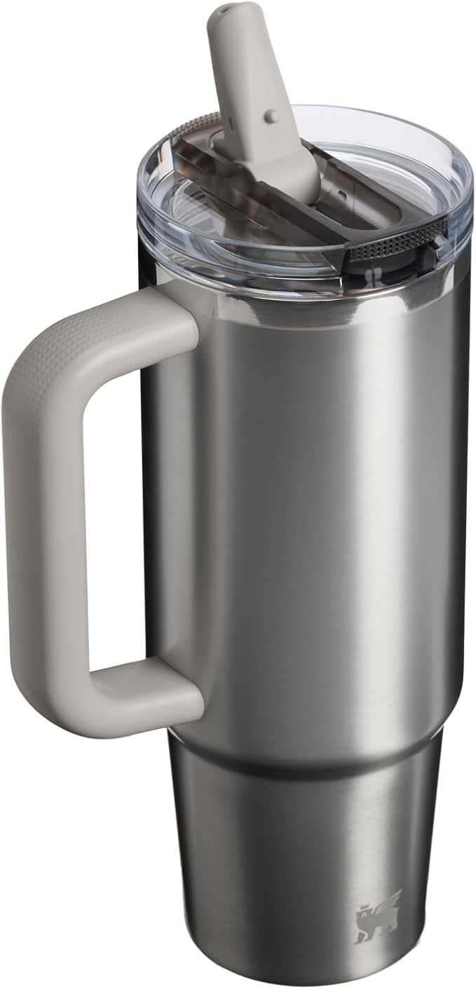 STANLEY Quencher ProTour Flip Straw Tumbler with Leakproof Lid 30 oz | Built-in Straw and Handle | Cup Holder Compatible for Travel | insulated Stainless Steel Cup | BPA-Free | Stainless Steel Ash