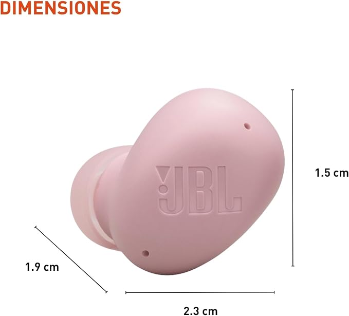 JBL Vibe Buds 2 - True Wireless Noise Cancelling Earbuds with JBL Pure Bass Sound & Smart Ambient Technology, 4mics for Crisp, Clear Calls, up to 40Hrs of Playback, IP54 Dust & Water Resistant (Pink)