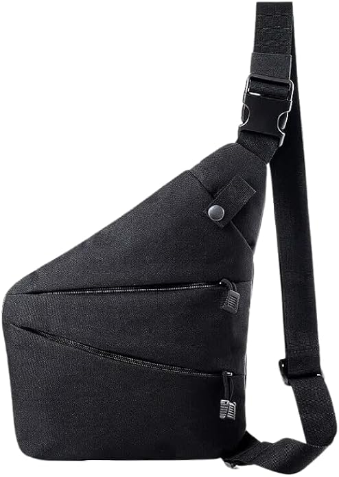 Anti-Theft Sling Bag Right Hand Cross Body Chest Bag Secure Zippers