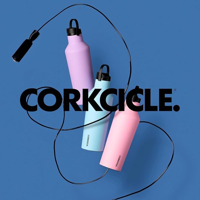 Corkcicle Sport Canteen - Keeps Drinks Cold 25 Hours - Stainless Steel Water Bottle - Triple-Insulated - Spill-Proof - Summer Drinkware Gift - Keeps Drinks Ice Cold - 20 oz - Pink Pop