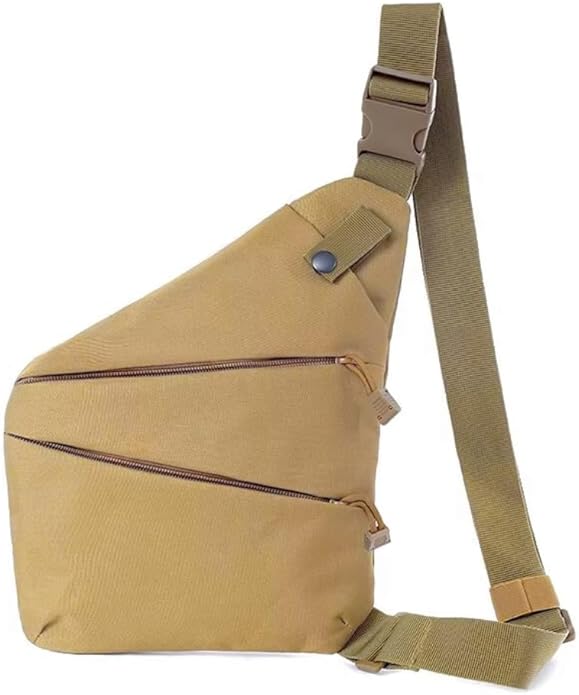 Anti-Theft Sling Bag Right Hand Cross Body Chest Bag Secure Zippers