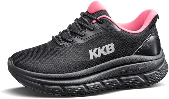 Non Slip Work Shoes Women Easy Slip Walking Shoes for Women Waterproof Sneakers for Restaurant Kitchen Nursing with Arch Fit Support Orthopedic