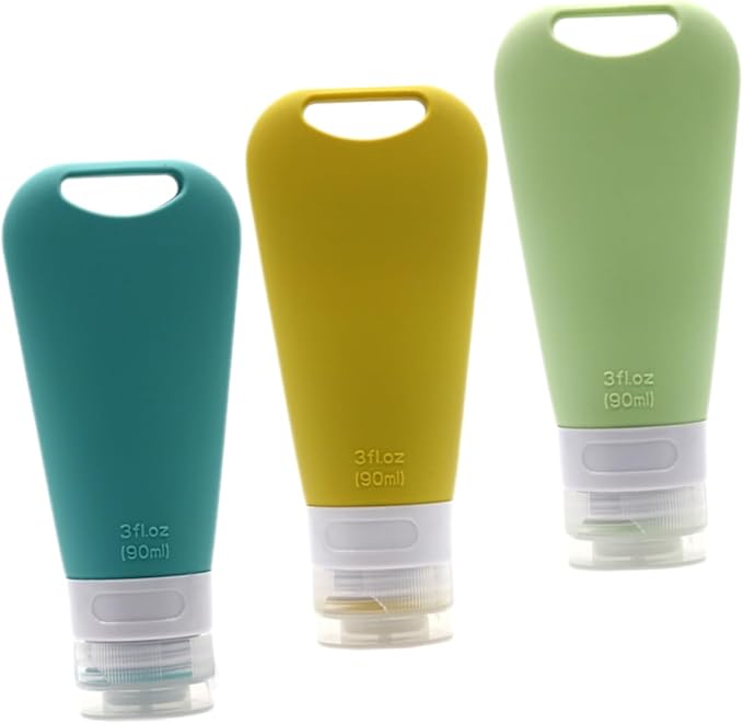 Cabilock 9pcs Travel Squeeze Bottles Set Refillable Silicone Containers for Shampoo Conditioner and Lotion Versatile Toiletry Travel Essentials Random Colors