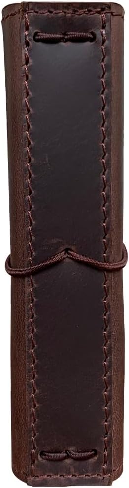 newestor Travelers Notebook Cover with Inner Pockets, Card Slots and Pen Holder, A6 Size, Dark Brown