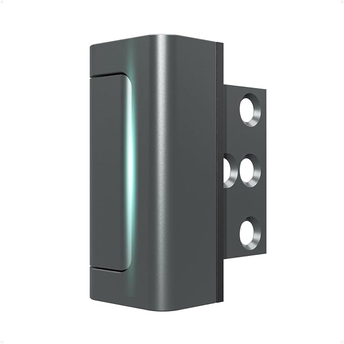 GreaTalent Home Security Door Reinforcement Lock Childproof, Add High Security to Home Prevent Unauthorized Entry, Aluminum Construction Finish, Frame Lock (Aluminum-Grey-1Pack)