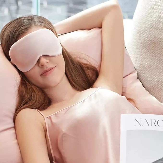 TOPTIE 100 Pack Custom Print Silk Sleep Mask Blindfold Travel Nap Eye Cover Light Double-Side Smooth Rest Eyeshade-Black