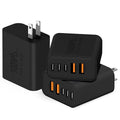 QZIIW USB C Wall Fast Charger Block, 100W 5-Port Type C Fast Charging Block 3 Pack-PD Power Charger Adapter QC 3.0 USB Multiport Charger Brick for iPhone 17 16, Samsung Series MacBook/Air, iPad, etc.
