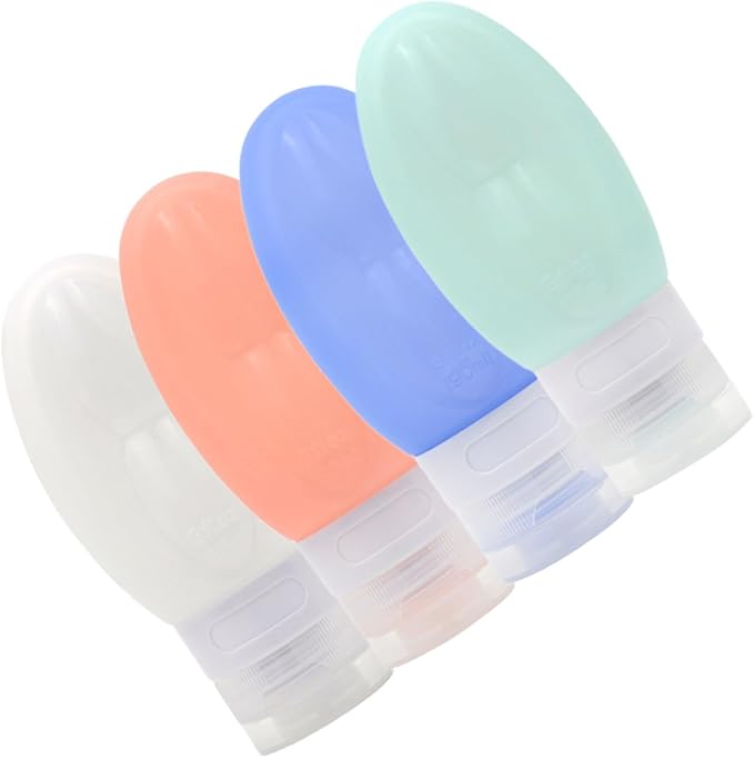 DOITOOL Sets Travel Size Toiletry Bottles Set Reusable Silicone Travel Containers for Toiletries Lotion Refillable Bottles Makeup Shampoo Essentials Pcs