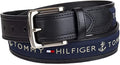 Tommy Hilfiger Men's Fabric Inlay Casual Belt With Classic Harness Buckle