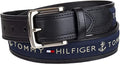 Tommy Hilfiger Men's Fabric Inlay Casual Belt With Classic Harness Buckle