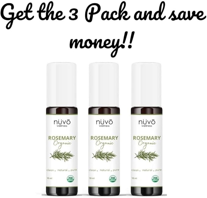 Rosemary Oil for Hair Growth - Blended with Organic Jojoba Oil - Use for Hair Skin Nails - Product of Canada - 10ml