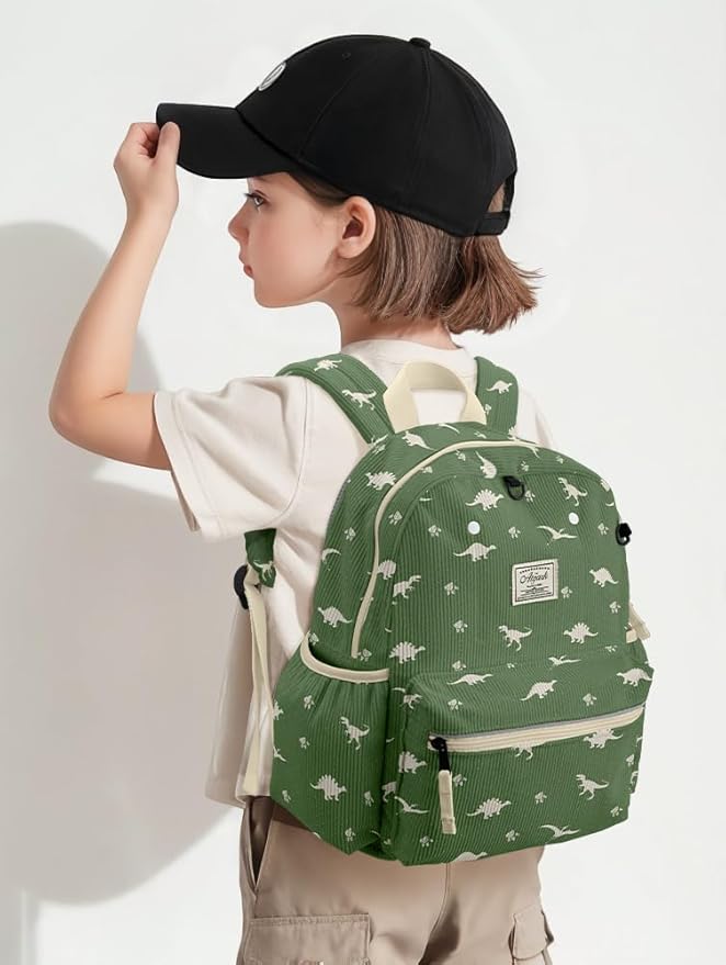 Corduroy Kids Backpack for Boys 6-10: Boys Girls Backpacks for Elementary Kindergarten 15” H Fit Folder