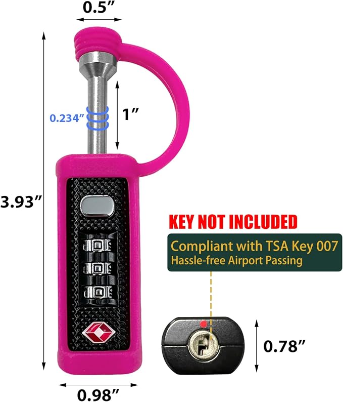 LAFENLIN TSA Approved Firearm Travel Case Locks, Gun Case Hard Pistol Cases Lock Gun Carrying Case Lock, Cut-Proof Case TSA Padlocks for Rifles/Revolver/Handgun/Camera Hard Cases