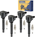 4PCS UF673 Ignition Coils + 4PCS 93618 Iridium Spark Plugs Ignition Coils Pack Fits for 2012-2017 500, 2013-2016 Dart 1.4L Turbocharged, Replace OE C1828 UF-673 68081914AA 68081914AB 68081914AC