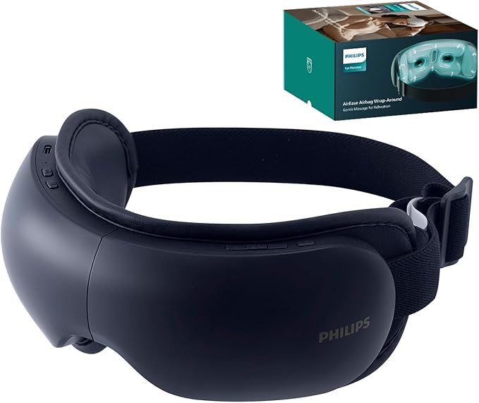 PHILIPS Eye Massager with Heat, Warm Compress for Nightly Relaxation,Headache & Migraine Relief, Rechargeable with Bluetooth Music for Better Sleep,Daily Bedtime Use,Ideal Gifts for Mom,Women,Dad