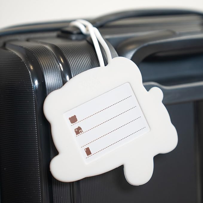 Milk and Mocha Luggage Tag Set Authorized Milkmochabear Merchandise Cute Adorable Silicone with Name ID Card Suitcase Label Travel Essentials Accessories for Bags Backpacks Baggage