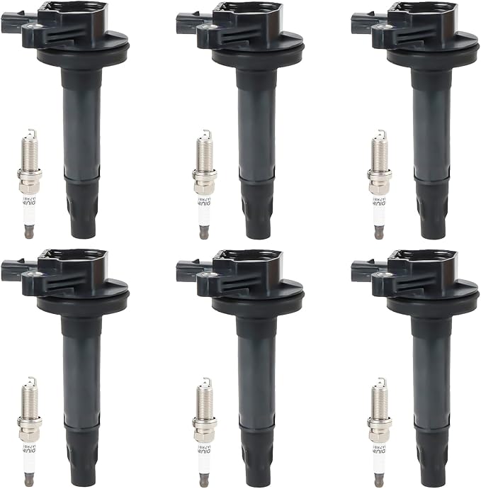 6PCS UF553 Ignition Coils & 6PCS Iridium Spark Plugs Ignition Coils Pack Fits for 2011-2017 F-150, 2015-2018 Transit-250 Transit-350, 2007-2016 MKX, 2007-2015 CX-9 3.5L 3.7L, Aftermarket Parts