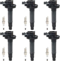 6PCS UF553 Ignition Coils & 6PCS Iridium Spark Plugs Ignition Coils Pack Fits for 2011-2017 F-150, 2015-2018 Transit-250 Transit-350, 2007-2016 MKX, 2007-2015 CX-9 3.5L 3.7L, Aftermarket Parts