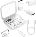YANZIE USB-C Travel Adapter Kit for iPhone, Pixel & Galaxy: USB-A to C, Micro-USB to C, Type-C to Lightning, Short USB-C Cable, OTG, Mirror Case