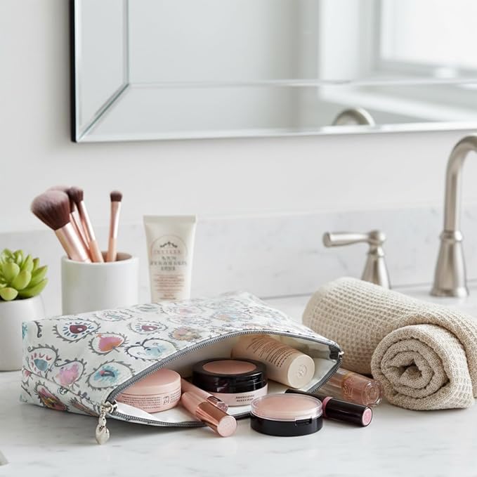 Jacaranda Living Medium Cosmetic Bag – Waterproof PVC-Lined Cosmetic & Toiletry Organizer, Zipper Pouch for Skincare, Makeup & Accessories, Wild Things