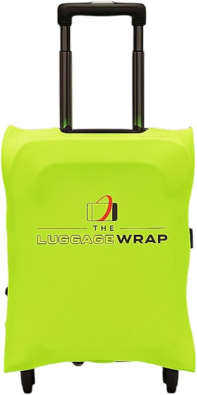 Small, Lemony Lime Green Water-Resistant Luggage Covers for Suitcase TSA Approved for 19"-21" - Durable Patented Design Suitcase Covers for Luggage, Fundas para Maletas, Travel Accessories