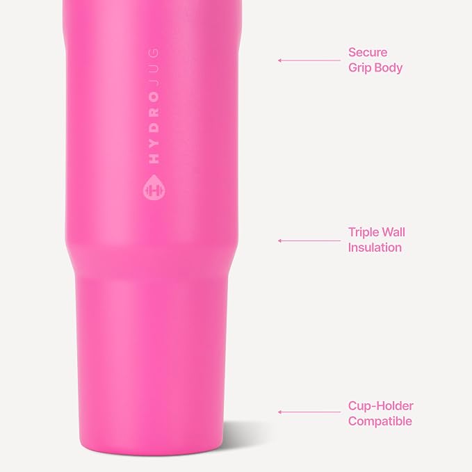 HydroJug Sport 40 oz Insulated Stainless Steel Water Bottle, Razzle