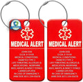 Universal Medical Data Medical Luggage Tags – Custom Engraved Waterproof & Durable – Acrylic Personalized ID for CPAP Bag, Suitcases, Backpacks & Strollers – Medic Bag Tag for Air Travel – Pack of 2