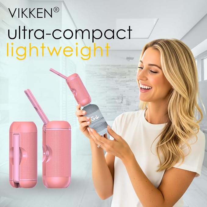 VIKKEN® Portable Travel Bidet USB-Type C Rechargeable Electric Mobile Handheld Ultra Strong Water Spray Personal Hygiene Self Care for Women & Men, iGo-X 250ml Pink