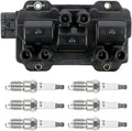 1PC UF434 Ignition Coils + 6PCS 4511 Iridium Spark Plugs Ignition Coils Pack Fits for 2009-2011 Lucerne, 2006-2011 Impala, 2004-2010 Malibu, 2005-2010 G6 3.5L 3.9L, Coil Pack Set OE 12587153