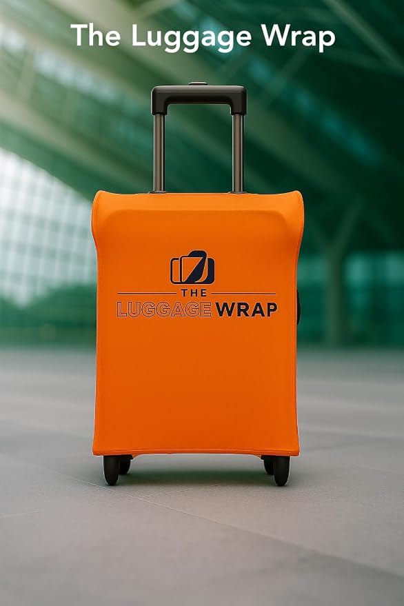 Small, Opulent Orange Water-Resistant Luggage Covers for Suitcase TSA Approved for 19"-21" - Durable Patented Design Suitcase Covers for Luggage, Fundas para Maletas, Travel Accessories