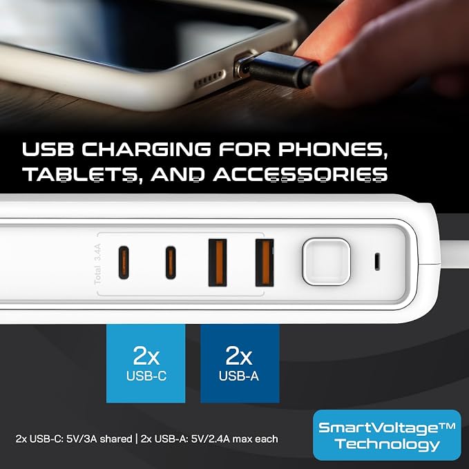 Ceptics 220v to 110v Converter for Travel, 2000W Voltage Converter US to Europe with 3 AC outlets, 4 USB Ports (2X USB-C) and 6 SWadAPt attachments