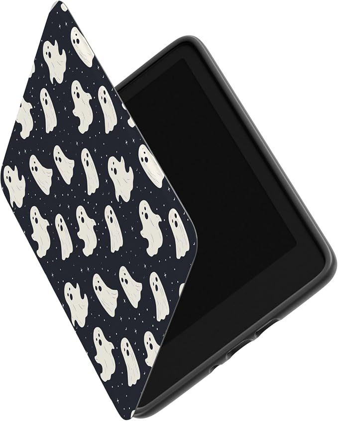 Casely Kindle Case | All Boos No Bite | Friendly Ghost | Compatible with 7" Kindle Colorsoft and 7" Kindle Paperwhite (12th Gen 2024 Edition) | Auto Sleep/Wake Function | Hand Strap