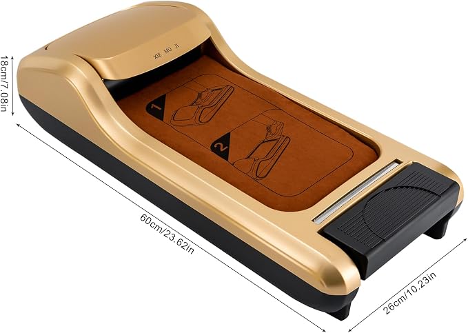 Automatic Shoe Cover Dispenser, Shoe Wrapping Machine with 200pcs Disposable Shoe Covers, Portable Disposable Overshoes Dispenser for Home,Indoors,House,Office,Supermarket,Factory (Gold)