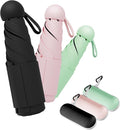 Travel Mini Umbrella Compact Small & Lightweight, UV Rain Protection, Pocket-Sized Folding Umbrellas with Quickdraw & Case for Men Women & Kids Backpack