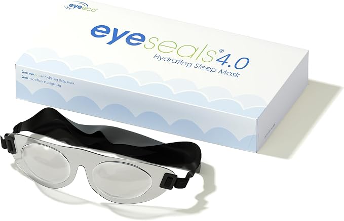 Eyeseals Hydrating Sleep Mask - Clear - Eye Masks for Sleep to Block Dry Air - Retains Moisture to Soothe Dry, Irritated Eyes and Provides Eye Care Overnight - CPAP Compatible, Latex-Free