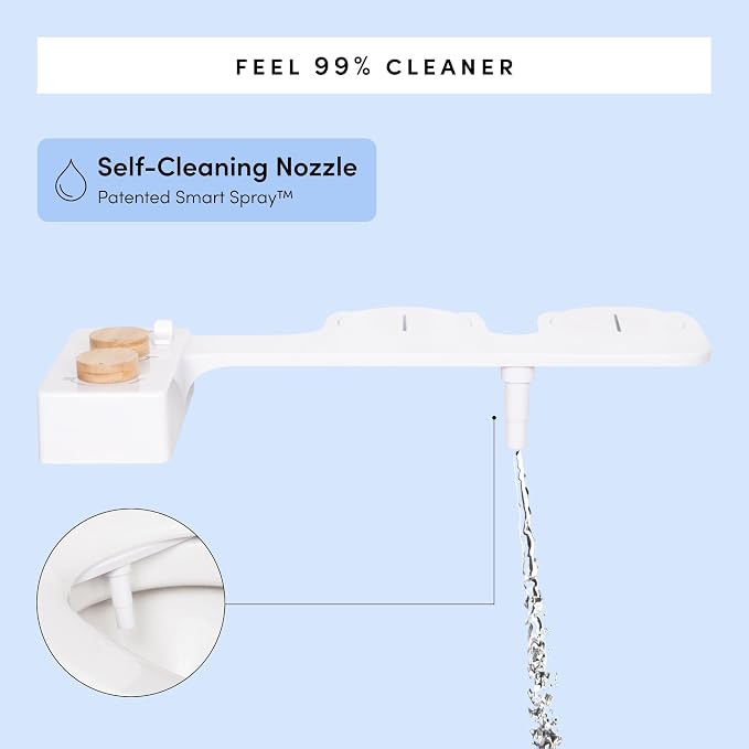TUSHY Self-Cleaning Cool to Warm Water Bidet Attachment. Easy Universal DIY Install, No Plumber Required (Sink Connection Needed for Water Temperature Control), Bronze Knob