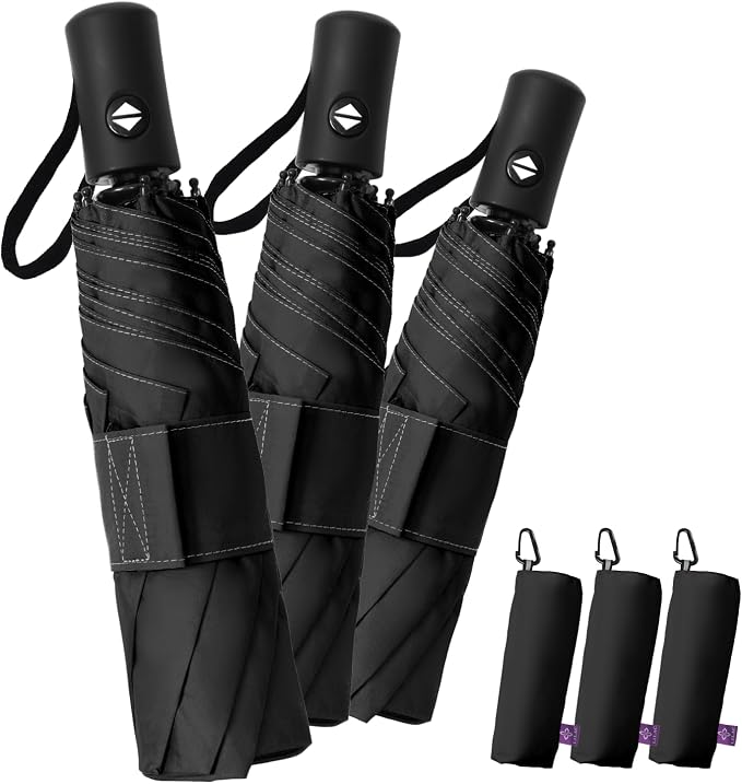 Compact Travel Windproof Umbrella, 43" Auto open/close Folding Quick Dry Umbrellas for Rain, Lightweight Portable Small for Backpack Car, Thoughtful Gift for Women Men Kids, TSA Approved