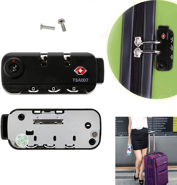 TSA Approved Luggage Loc2 Pack Toolbox Bag Combination Zipper Fixed Locks 3 Digit for Travel Backpack Customs… (2 Pack B)
