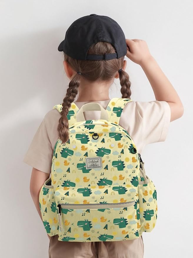 atgark Corduroy Toddler Backpack for Boys 2-5: Preschool Backpack for Boys