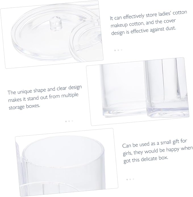 OUNONA 2pcs Bathroom Storage Organizer Box Cotton Swabs Container Cotton Rounds Reusable Holder