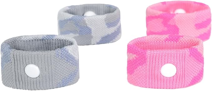 P6 Motion Sickness Bands for Adults Wristbands for Anti Nausea Sea Cruise Travel Car Pregnancy Morning Sickness All-Natural Non Drowsy Relief Acupressure Treatment (2 Pack Pink, Grey)