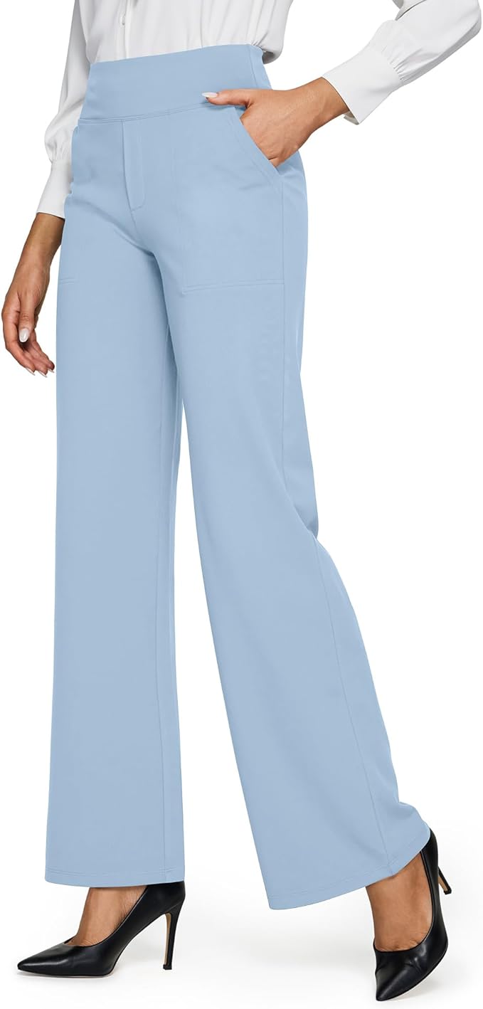 G4Free EverGoing Yoga Pants Women Wide Leg Pants with Pockets High Waist Stretch Dress Casual Sweatpants Petite/Regular/Tall