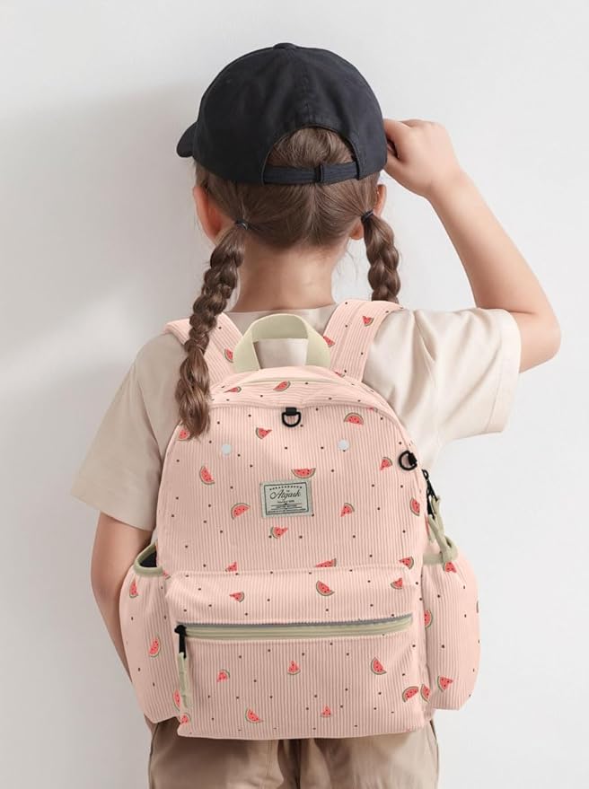 Corduroy Toddler Backpack for Boys 2-5: Preschool Backpack for Girls - Cute Kids Backpack 13.5" H Fit Folder