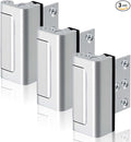 GreaTalent 3PACK Home Security Door Reinforcement Lock Childproof, Add High Security to Home Prevent Unauthorized Entry, Aluminum Construction Finish, Frame Lock, Silver