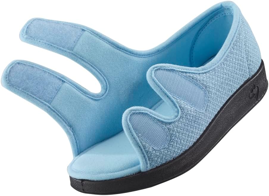 Silverts Women’s Adaptive Clothing Easy Close Sandals, Adjustable Wide Fit Shoes for Elderly, Nursing Home & Assisted Dressing