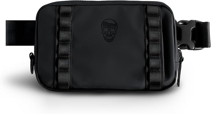 Gymreapers Travel Small Crossbody Bags for Men & Women with Hidden Pocket - Waterproof Crosssbody Fanny Pack for Men with Adjustable Shoulder Sling Belt for Traveling, Running & Hiking (Onyx)